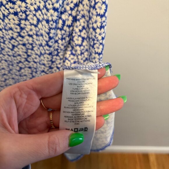 Urban Outfitters | Dresses | Urban Outfitters Ashley Blue Floral Midi Dress Med - Picture 9 of 11